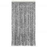 Vidaxx Fliegenvorhang 100x200 cm Chenille Grau und Schwarz und Weiß