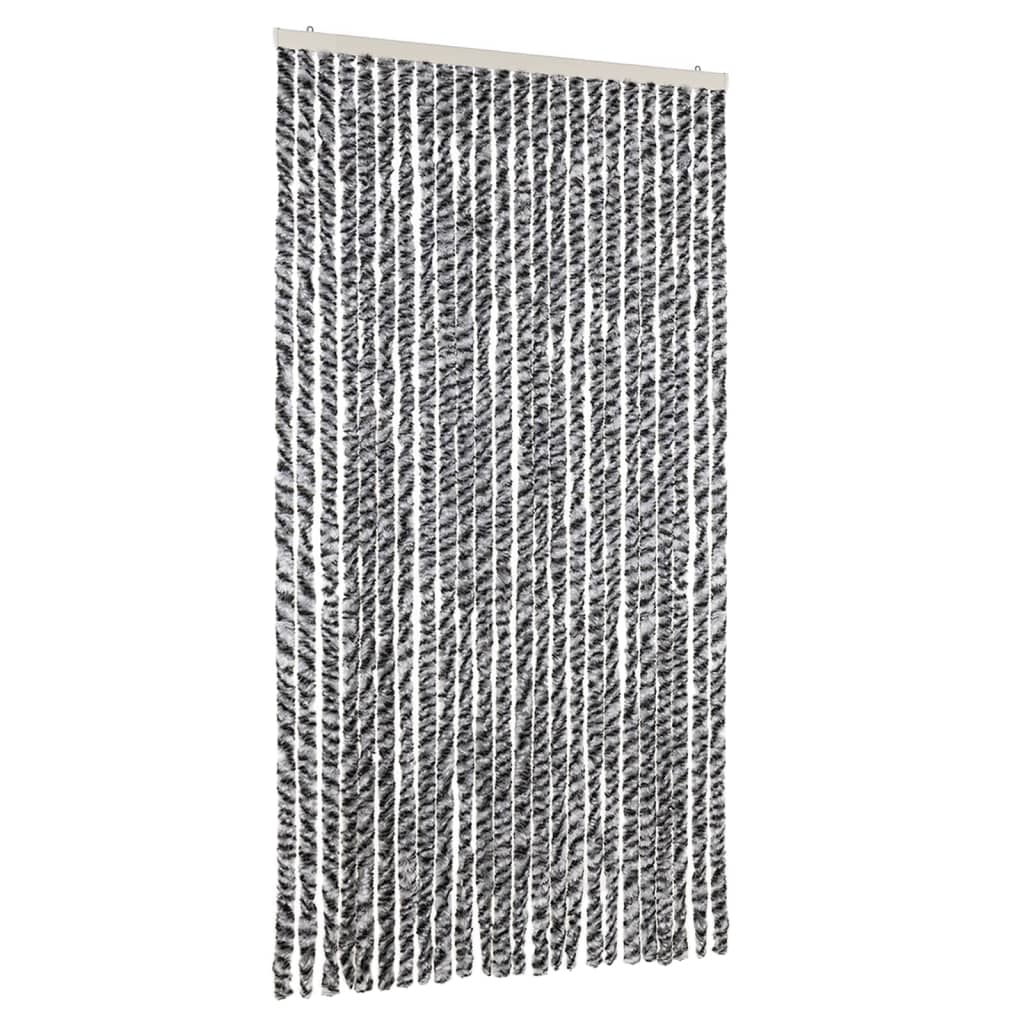 Vidaxl fléien Rido am 100x220 cm Chenille Grey a schwaarz a wäiss