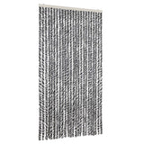Vidaxx Fliegenvorhang 100x220 cm Chenille Grau und Schwarz und Weiß