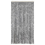Vidaxx Fliegenvorhang 100x220 cm Chenille Grau und Schwarz und Weiß