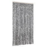 Vidaxx Fliegenvorhang 100x230 cm Chenille Grau und Schwarz und Weiß