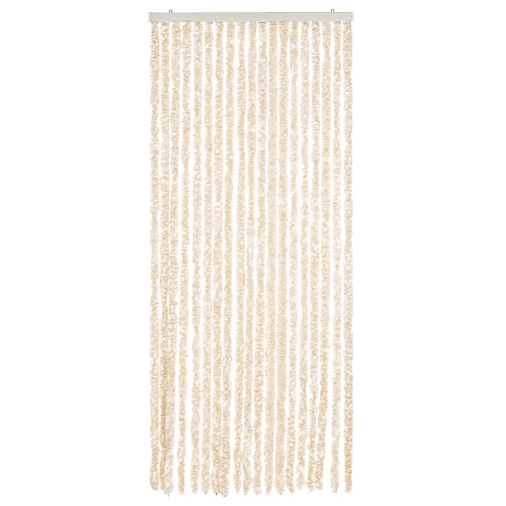 Vidaxl Fly curtain 56x185 cm Chenille beige and white