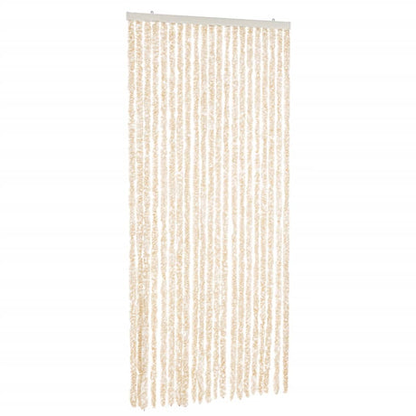 Vidaxx Fliegenvorhang 90x200 cm Chenille Beige und Weiß