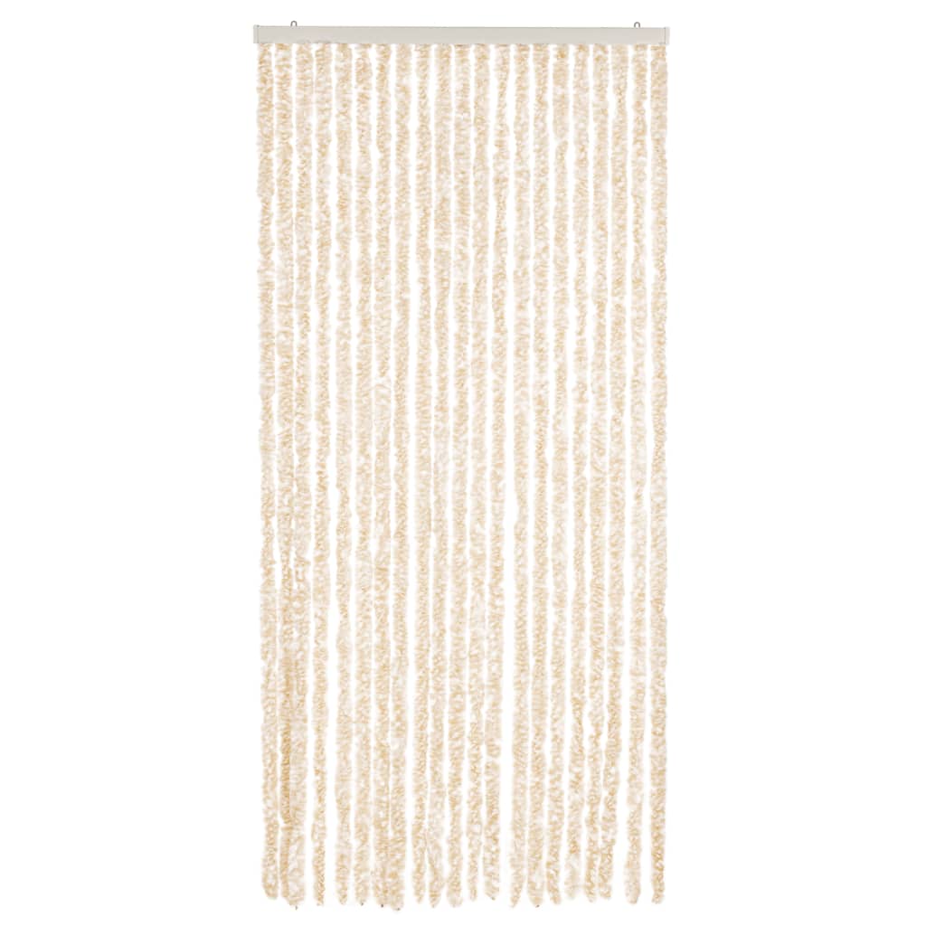Vidaxx Fliegenvorhang 90x200 cm Chenille Beige und Weiß