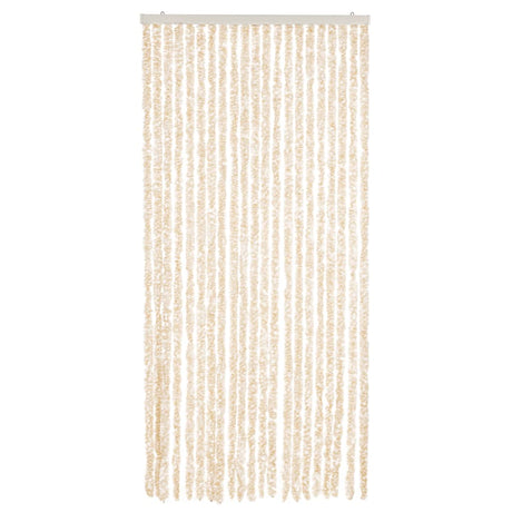 Vidaxx Fliegenvorhang 90x200 cm Chenille Beige und Weiß