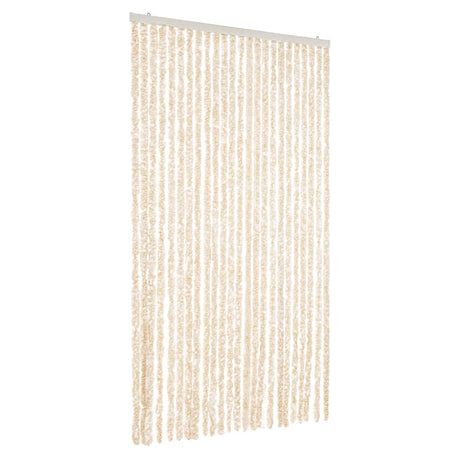 Vidaxx Fliegenvorhang 100x200 cm Chenille Beige und Weiß