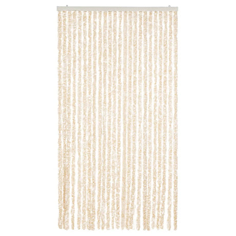 Vidaxx Fliegenvorhang 100x200 cm Chenille Beige und Weiß