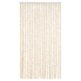 Vidaxx Fliegenvorhang 100x230 cm Chenille Beige und Weiß