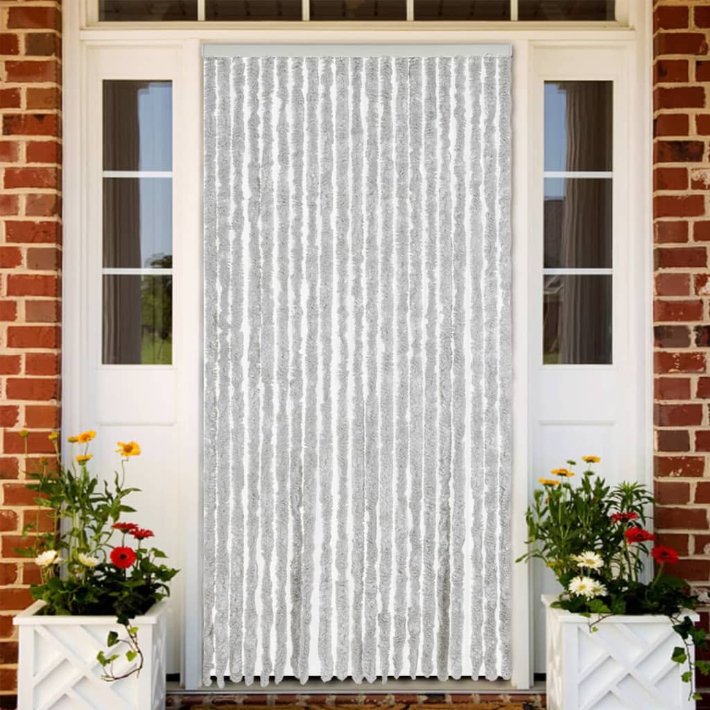 Vidaxl Fly Curtain 90x220 cm Chenille Gray