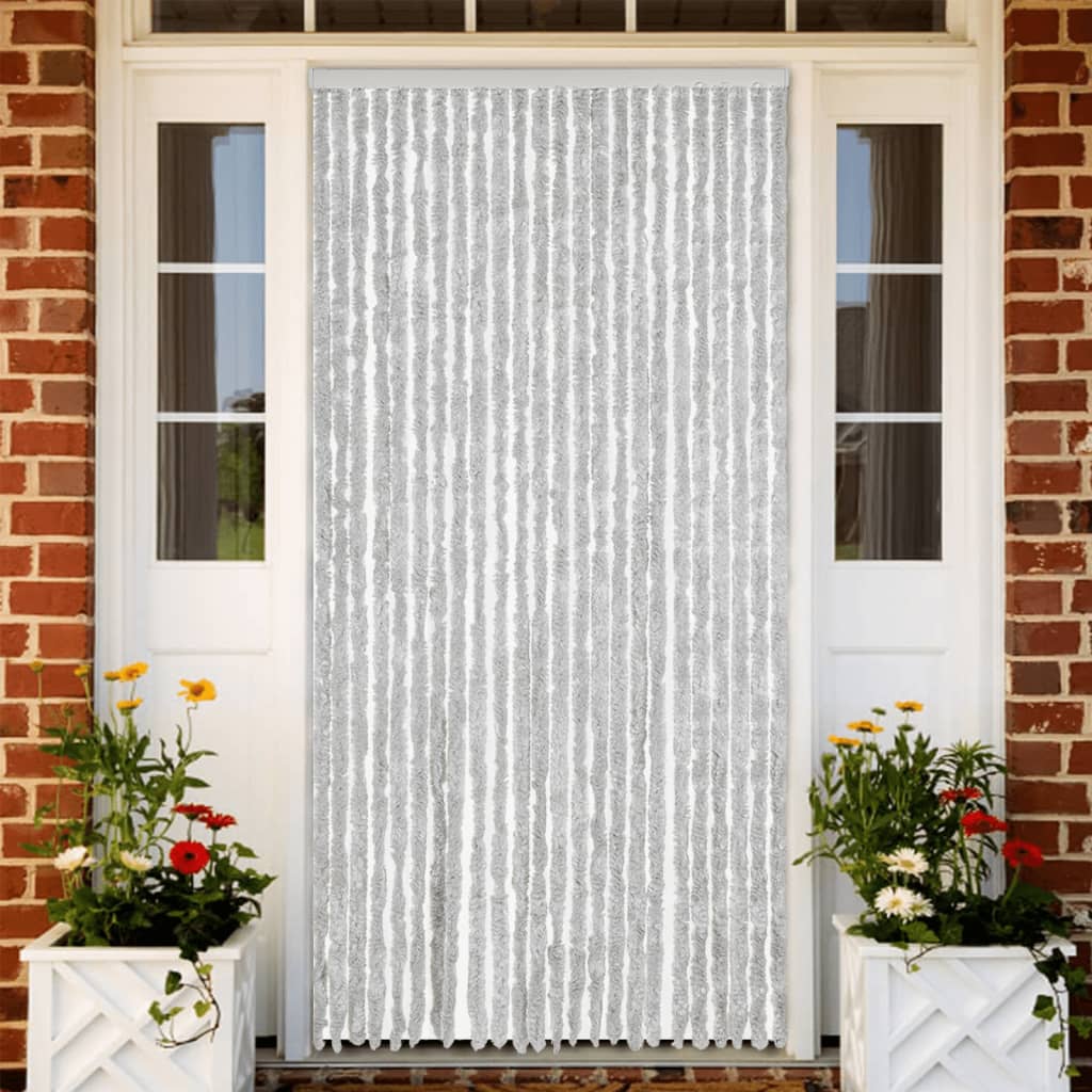 Vidaxl Fly Curtain 100x230 cm Chenille Gray