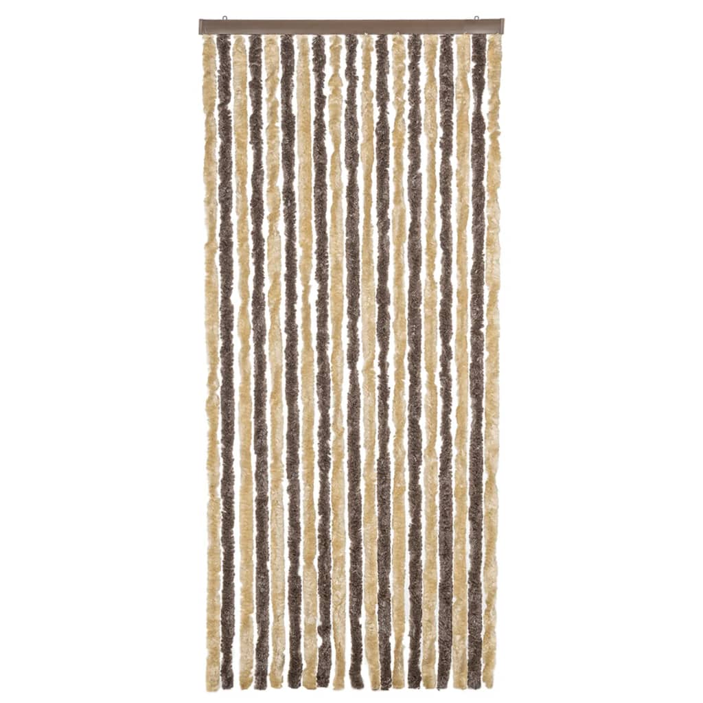 Vidaxx Fliegenvorhang 56x185 cm Chenille Dunkelbraun und Beige