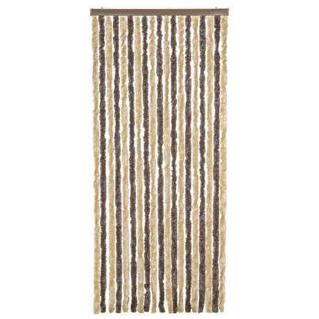 Vidaxx Fliegenvorhang 56x185 cm Chenille Dunkelbraun und Beige