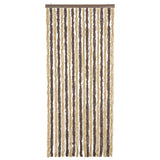 Vidaxl Fly Curtain 56x185 cm Chenille marrone scuro e beige