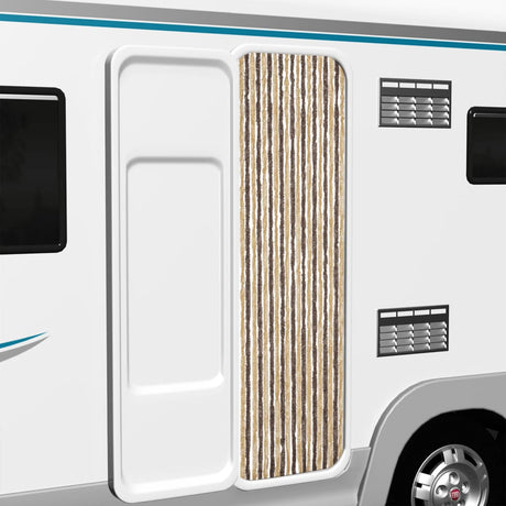 Vidaxx Fliegenvorhang 56x185 cm Chenille Dunkelbraun und Beige
