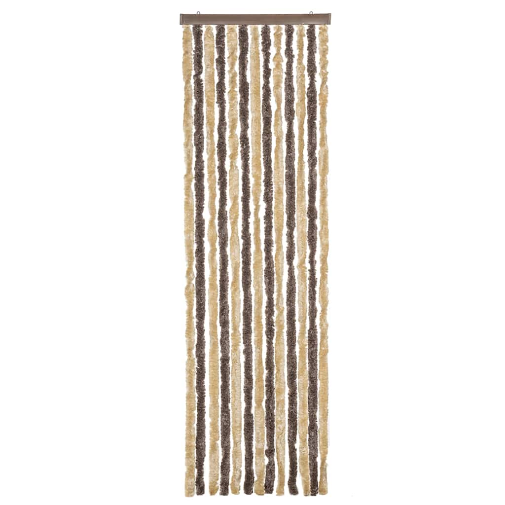 Vidaxx Fliegenvorhang 56x200 cm Chenille Dunkelbraun und Beige