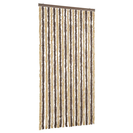 Vidaxx Fliegenvorhang 90x200 cm Chenille Dunkelbraun und Beige