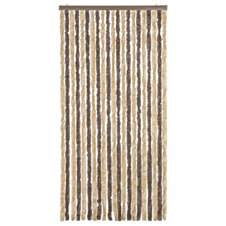 Vidaxx Fliegenvorhang 90x200 cm Chenille Dunkelbraun und Beige