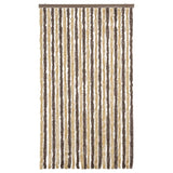 Vidaxl Fly Vorhang 100x220 cm Chenille Dunkelbraun und Beige