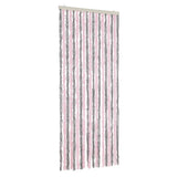 Vidaxl Fly Curtain 56x185 cm Chenille argento grigio e rosa