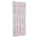 Vidaxx Fliegenvorhang 56x185 cm Chenille Silbergrau und Rosa