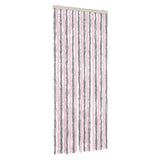 Vidaxl Fly Curtain 56x200 cm CHENILLE Silver Gris et rose