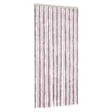 Vidaxl Fly Curtain 90x200 cm CHENILLE Silver Gris et rose