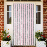 Vidaxl Fly Curtain 90x200 cm Chenille Silver Grey and Pink