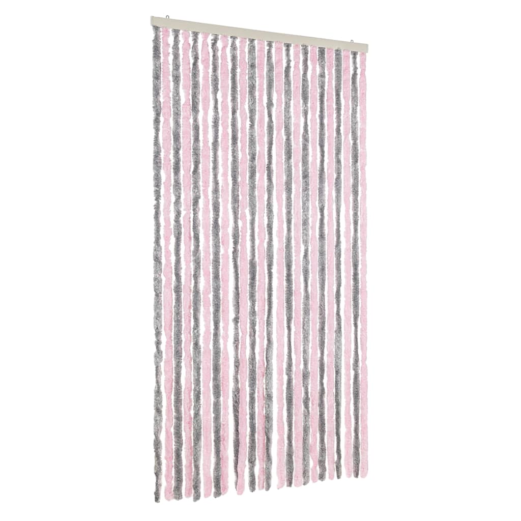 Vidaxx Fliegenvorhang 100x200 cm Chenille Silbergrau und Rosa