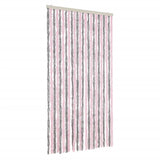 Vidaxl Fly Vorhang 100x200 cm Chenille Silbergrau und Pink