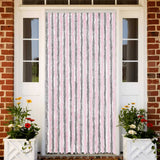 Vidaxx Fliegenvorhang 100x200 cm Chenille Silbergrau und Rosa