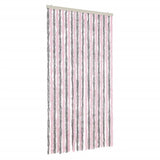 Vidaxx Fliegenvorhang 100x220 cm Chenille Silbergrau und Rosa