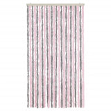 Vidaxl Fly Curtain 100x230 cm Chenille argento grigio e rosa