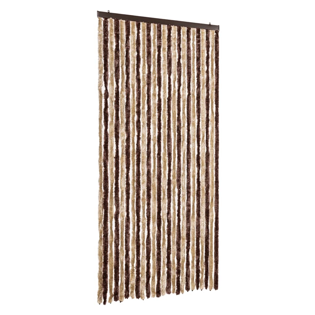 Vidaxl Fly Curtain 100x230 cm Chenille beige e marrone chiaro