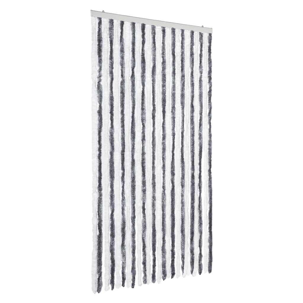 Vidaxx Fliegenvorhang 100x200 cm Chenille grau und weiß