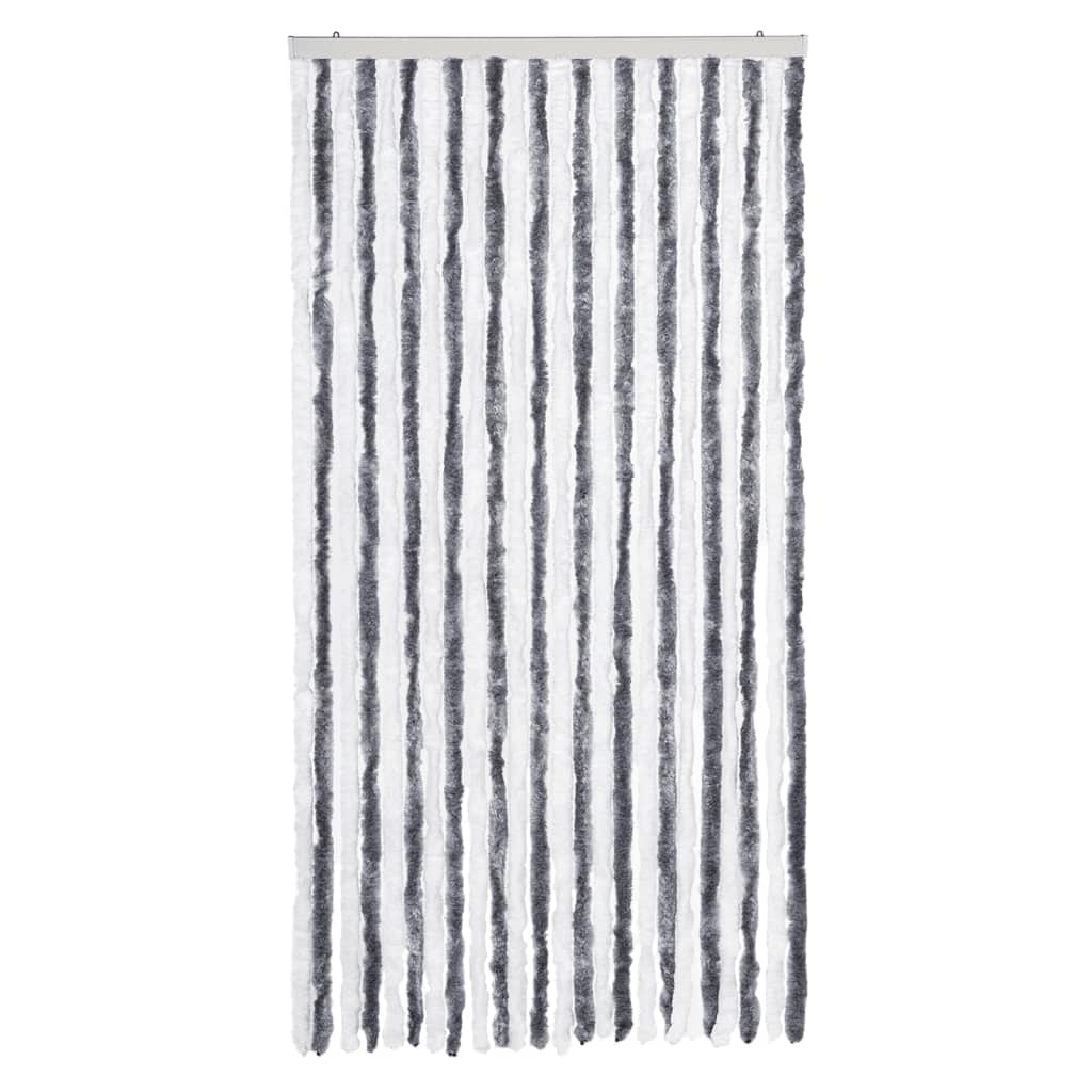 Vidaxl fléien Curta 100x230 cm Chenille Grey a wäiss