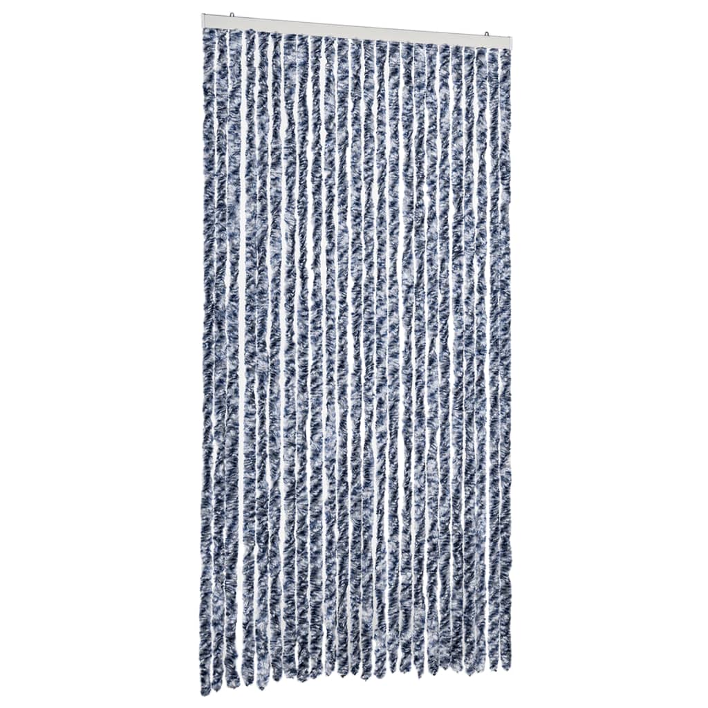Vidaxx Fliegenvorhang 100x200 cm Chenille blau und weiß