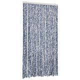 Vidaxx Fliegenvorhang 100x200 cm Chenille blau und weiß