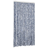 Vidaxl Fly Curtain 100x200 cm Chenille blu e bianco