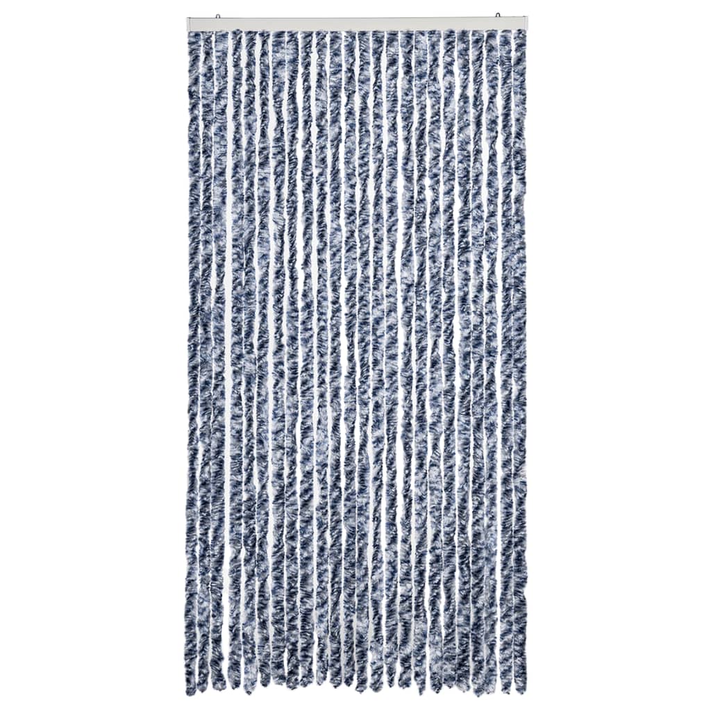 Vidaxl Fly Curtain 100x200 cm Chenille blu e bianco