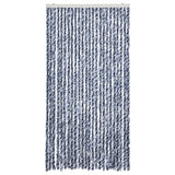 Cortina de mosca Vidaxl 100x230 cm Chenille azul y blanco