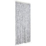 Vidaxl Fly Curtain 100x200 cm Chenille White and Grey