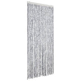 Vidaxx Fliegenvorhang 100x200 cm Chenille weiß und grau