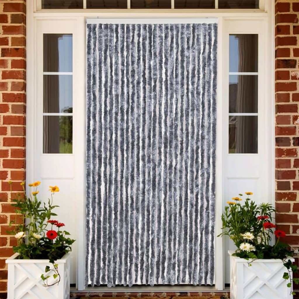 Vidaxl Fly Curtain 100x200 cm CHENILLE Silver