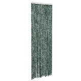 Vidaxl Fly Curtain 56x200 cm Chenille Green and White