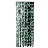 Vidaxl Fly Curtain 56x200 cm Chenille Green and White