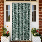 Cortina de mosca Vidaxl 100x200 cm chenille verde y blanco