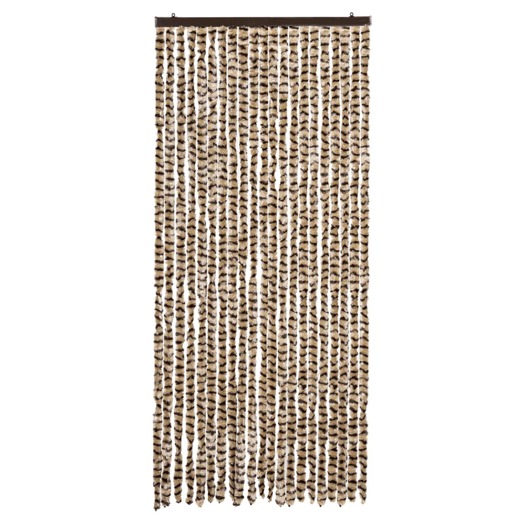 Cortina de mosca Vidaxl 90x200 cm chenille beige y marrón