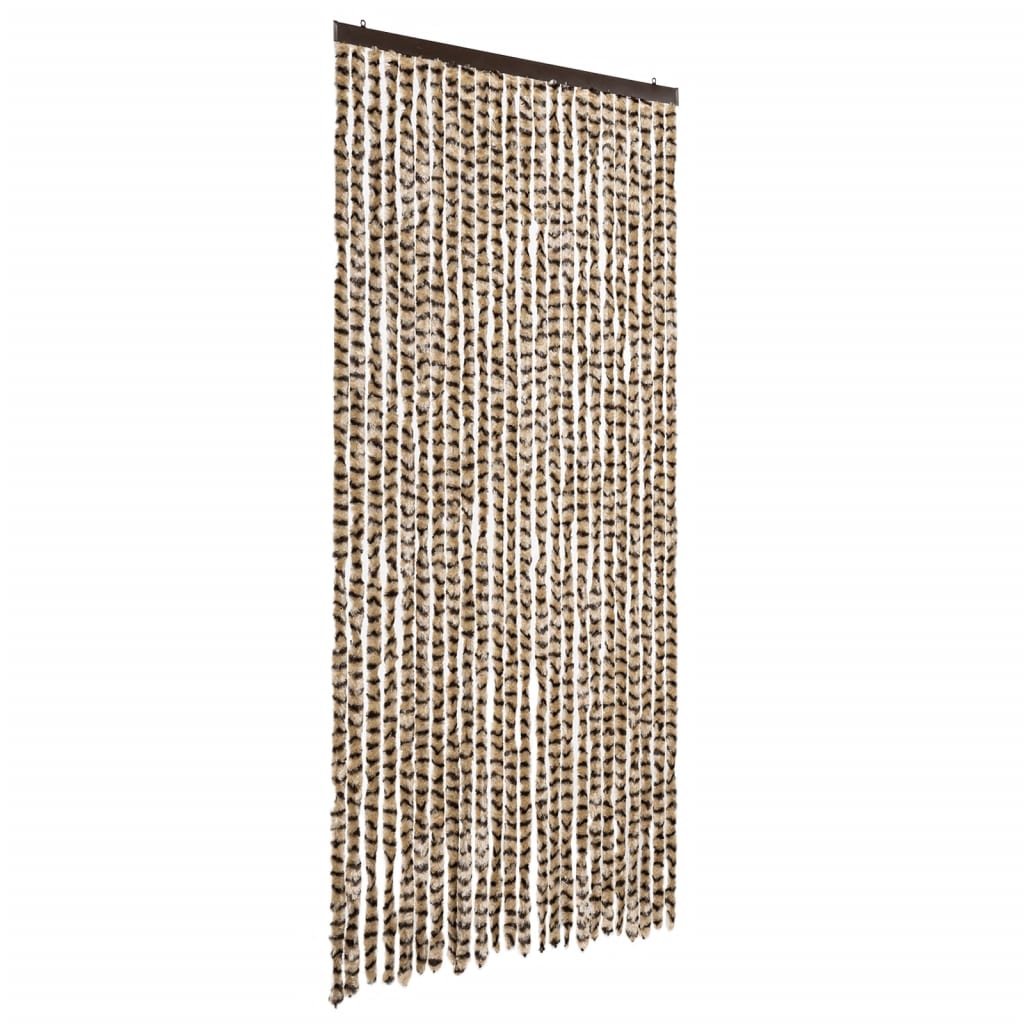Vidaxx Fliegenvorhang 100x230 cm Chenille Beige und Braun