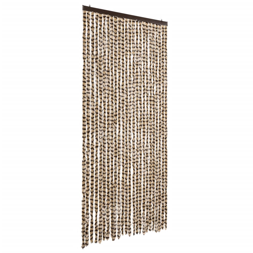 Vidaxl Fly Curtain 100x230 cm Chenille Beige og Brown