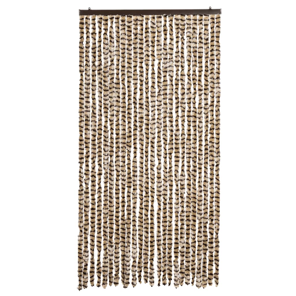 Vidaxl Fly Curtain 100x230 cm Chenille Beige and Brown